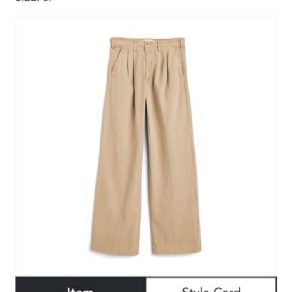 Women's size 6p Pistola wide leg pleated trouser.